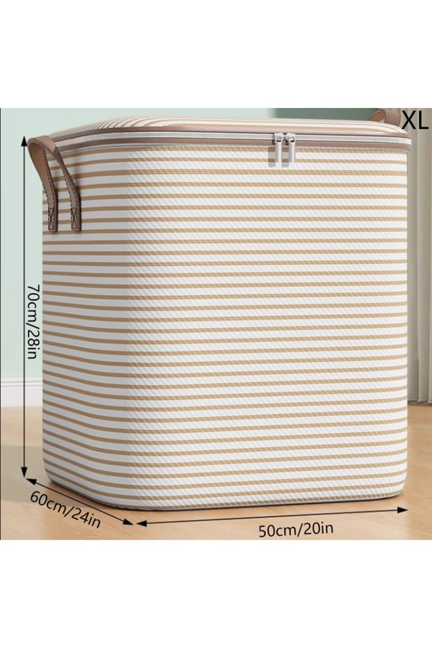 XL Yellow 1pc Household Large Capacity Storage Bag Non-woven Material Closet Wardrobe Organizer Can