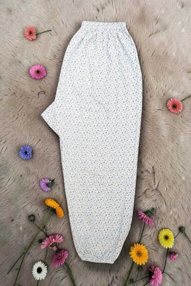 Women's Plus Size Winter Floral Pajamas with Elastic Waistband, Long, Oversized, Comfortable