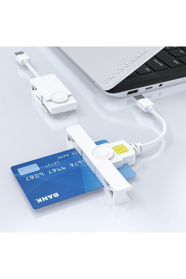 قارئ بطاقات CAC صغير قابل للطي، قارئ بطاقات ذكية عسكرية مشتركة USB DOD، متوافق مع