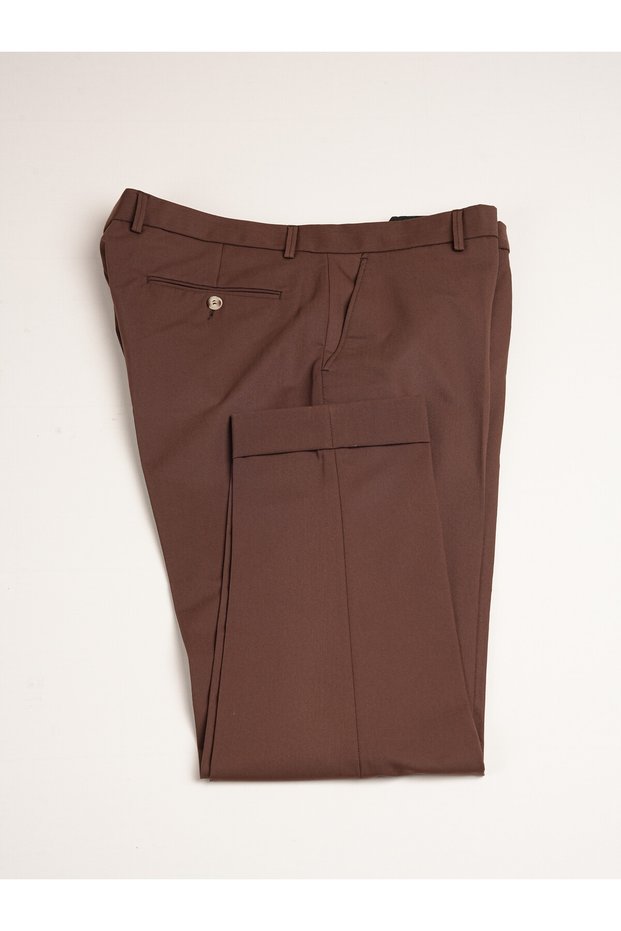 Modern Fit High Waist Double Leg Fabric Trousers
