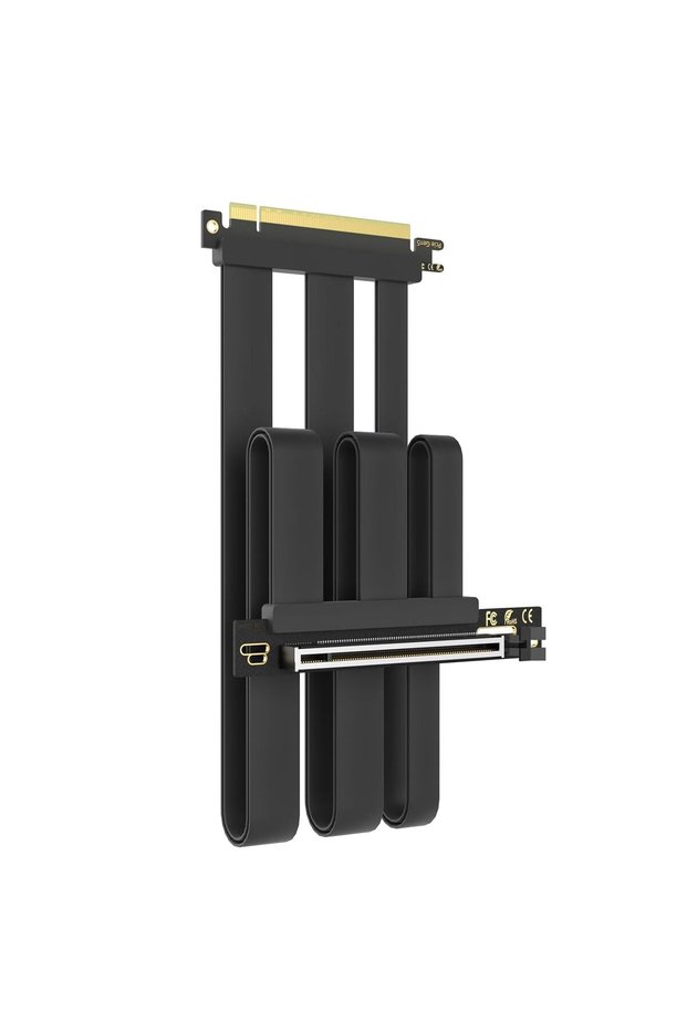 كابل رايزر لبطاقة الرسومات PCIe 5.0 x16 بطول 400 مم، بزاوية 90 درجة، أسود اللون