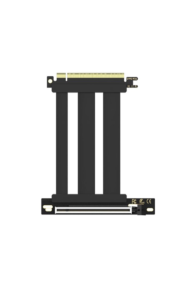 كابل رايزر لبطاقة الرسومات PCIe 5.0 x16 بطول 100 مم، بزاوية 90 درجة، أسود اللون