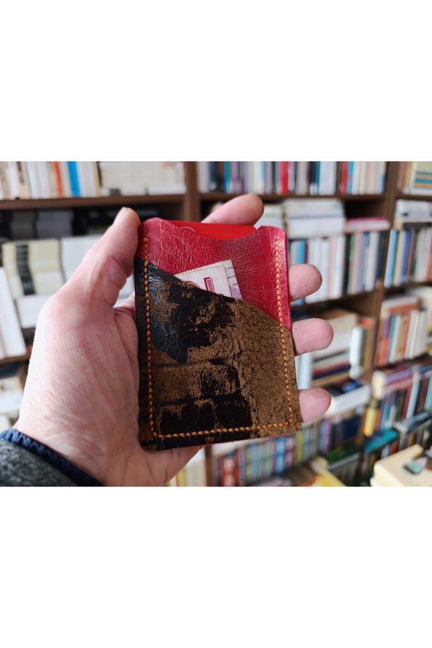 Genuine Leather Handmade Hermeƨ Stitching Style Minimalist Wallet Dak445