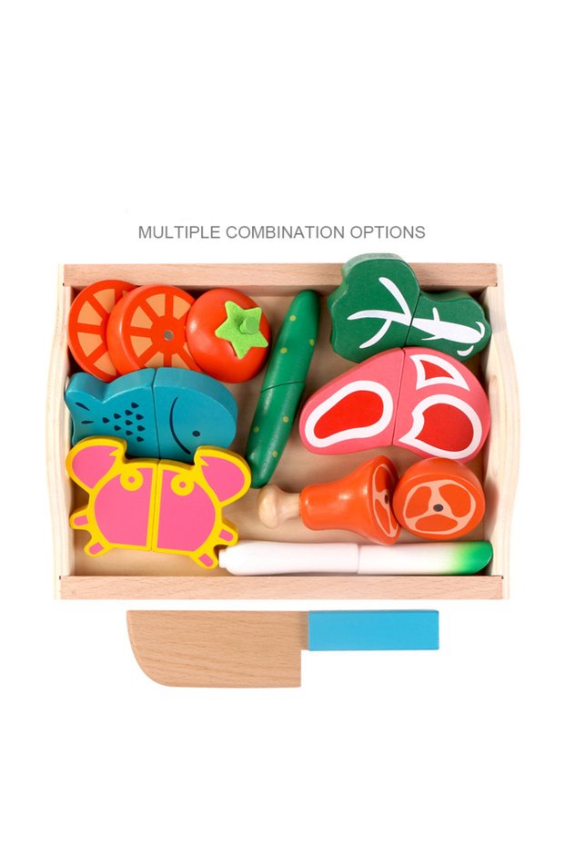 K Simulation Kitchen Pretend Toy Wooden Classic Game Montessori Educational Toy For Children Kids Gi