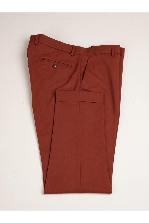 Modern Fit High Waist Double Leg Fabric Trousers