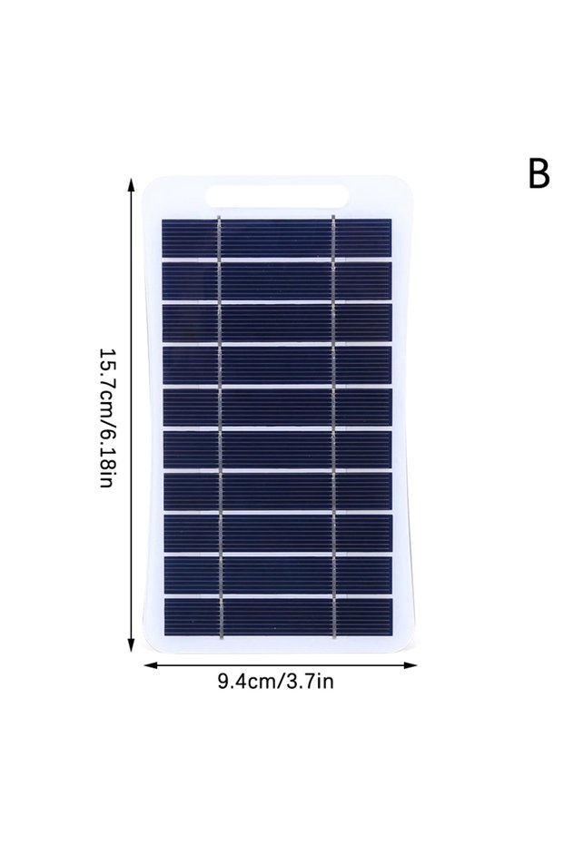 B 2W 5W Solar Panel With USB Waterproof Outdoor Hiking And Camping Portable Battery Mobile Phone Cha