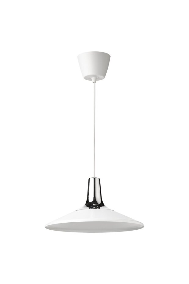 FYRTIOFYRA Pendant lamp - chrome effect/white 38 cm