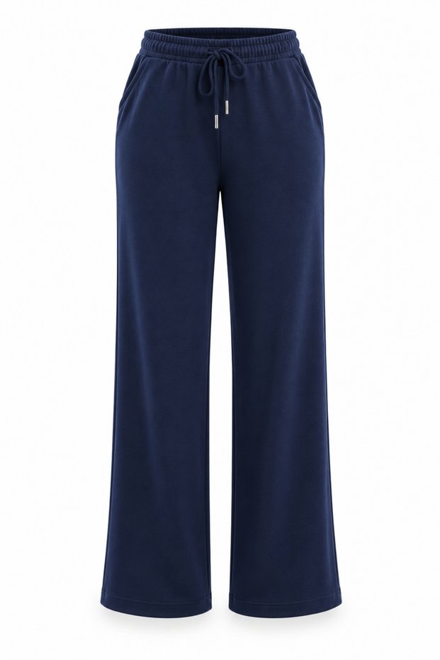 Navy Blue Elastic Waist Sweatpants 17492