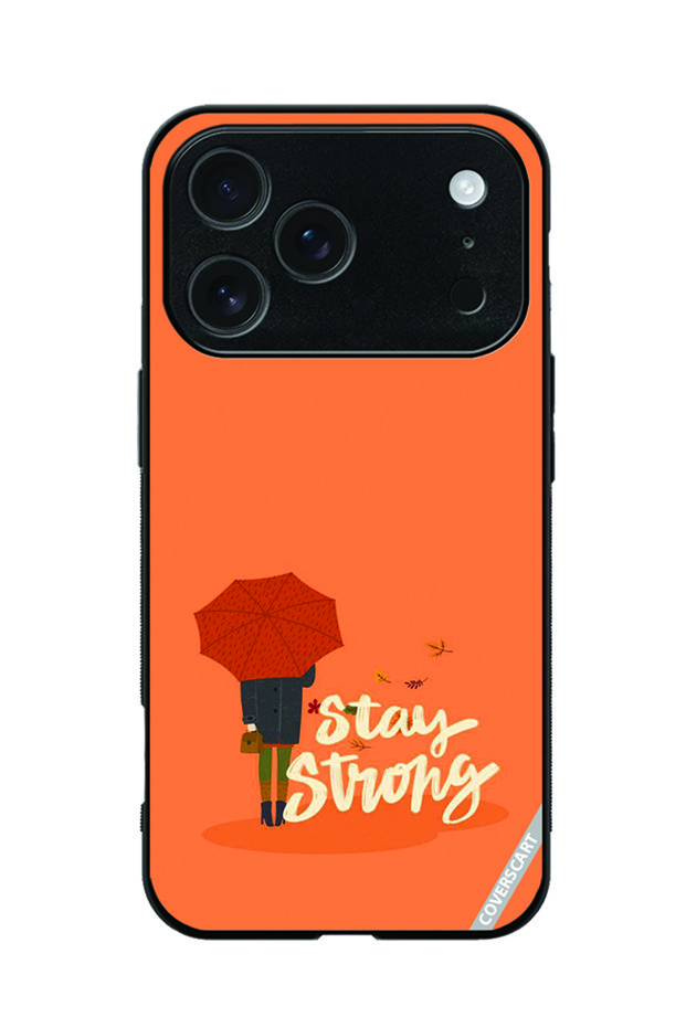 Protective Printed Case Cover for iPhone 17 Pro Stay Strong Design Orange