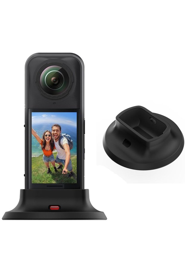 قاعدة تثبيت الكاميرا لـ Insta360 X4، قاعدة تثبيت سيليكون غير قابلة للانزلاق لسطح المكتب، حامل عمودي