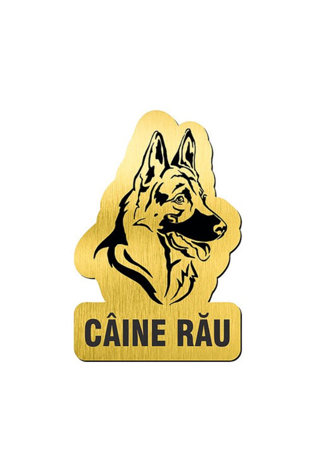 Indicator avertizare „Câine rău”, auriu