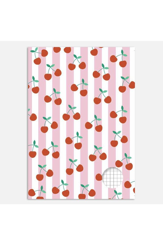A5 Mathematics Notebook Cherry Patterned Cover - 80 Sheets