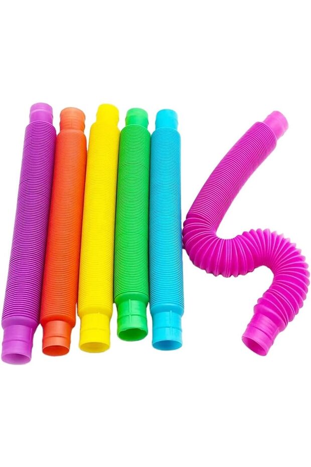 6-Pack Pop Tube Sensory Fidget Set – Colorful & Durable