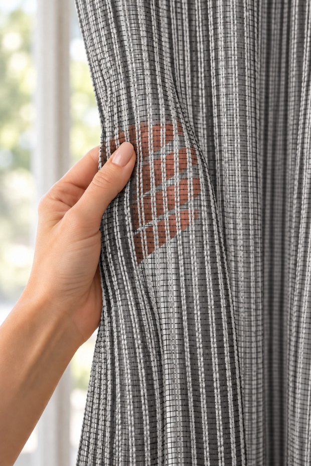 Luxurious Light Gray Detailed Milano Tulle Curtain with Sik Pleated Black Detail, Tulle with Cornice, No Ironing Required, Ready to Use