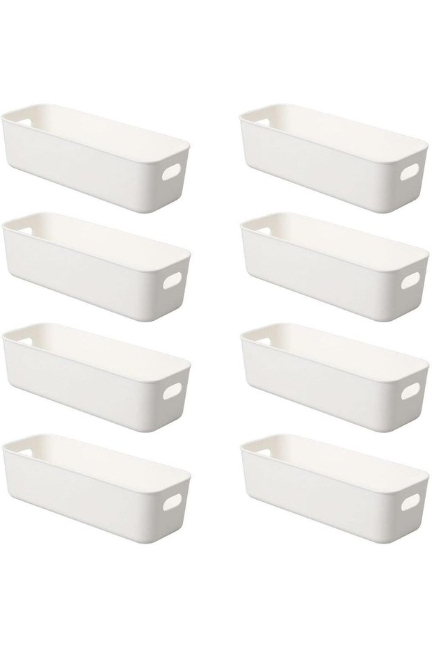 Small Storage Bin, Stackable Bins, Durable Storage Cabinet Organizer, Multi-Use Organizer, 8 Pack (P