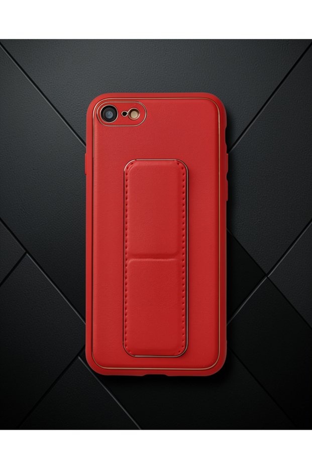 Apple iPhone 7 Case Coco Leather Stand Cover - Red