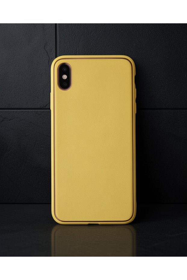 Apple iPhone XS Max Case Coco Leather Silicone Cover - Yellow
