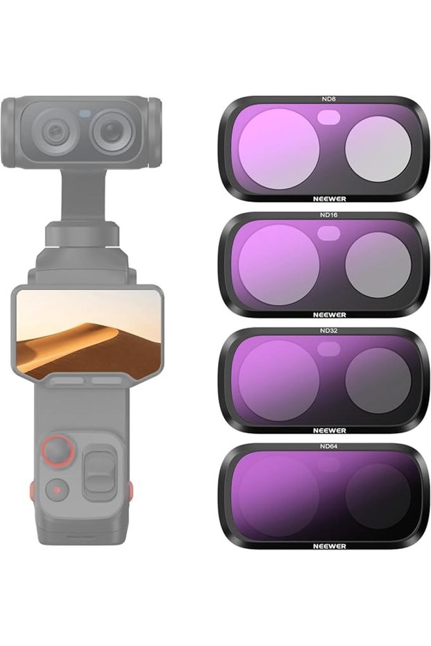 مجموعة فلاتر CPL + ND متوافقة مع كاميرا Insta360 Luna Ultra، باللون الأسود.