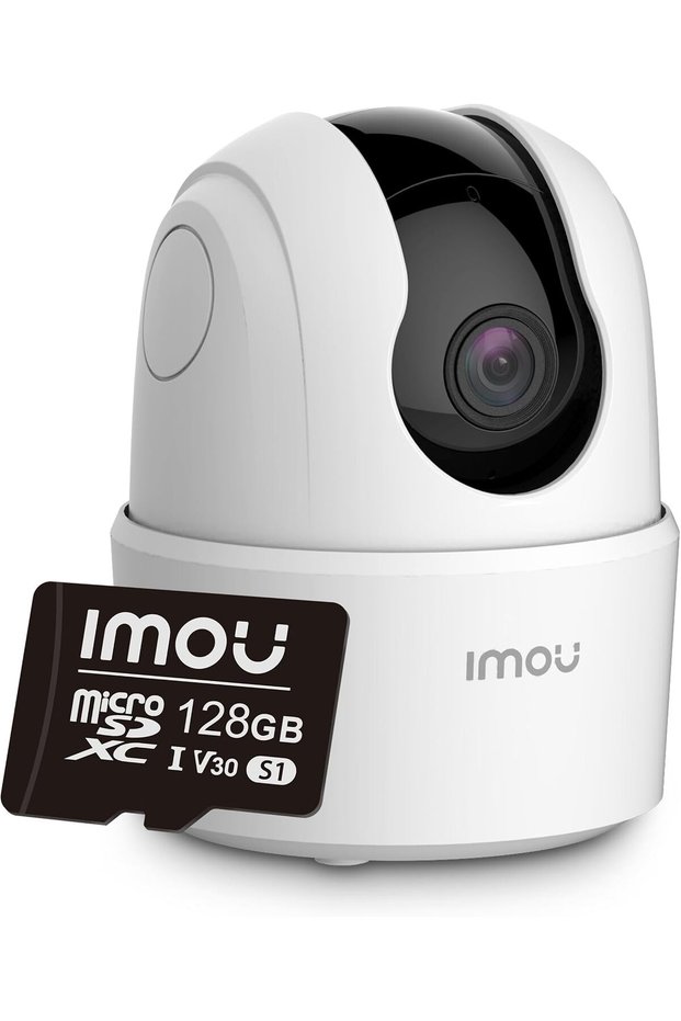 1080P Camera for Home with 128G SD Card, Indoor Security Camera, 360° Wi-Fi Camera, CCTV Camera with 128G SD, Baby Monitor with Motion Tracking Two-Way Audio Night Vision (Ranger 2C 2MP SD Card)