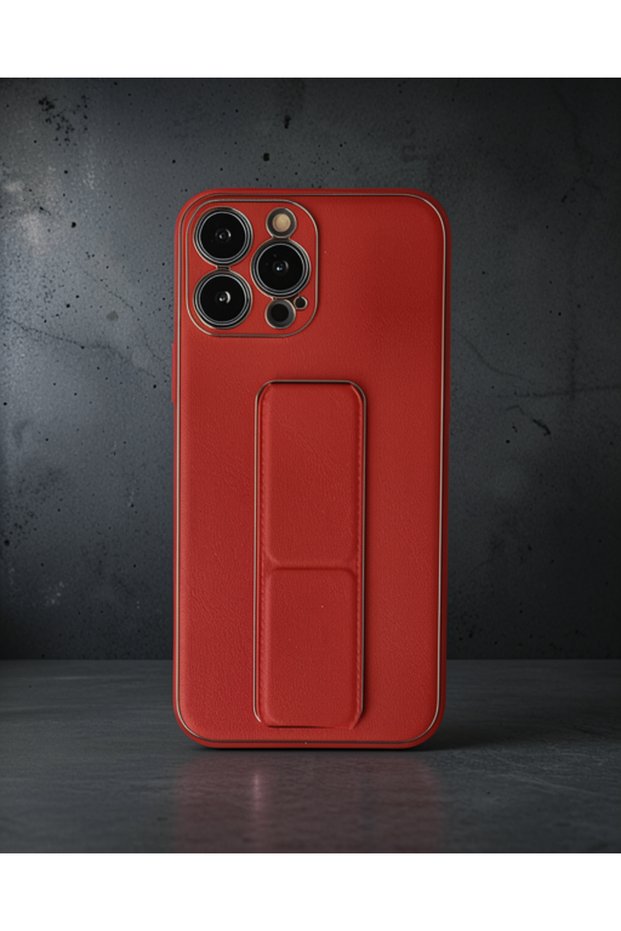 Apple iPhone 13 Pro Case Coco Leather Stand Cover - Red