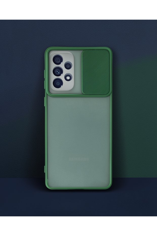 Samsung Galaxy A33 5g Case Palm Frosted Camera Sliding Silicone - Green