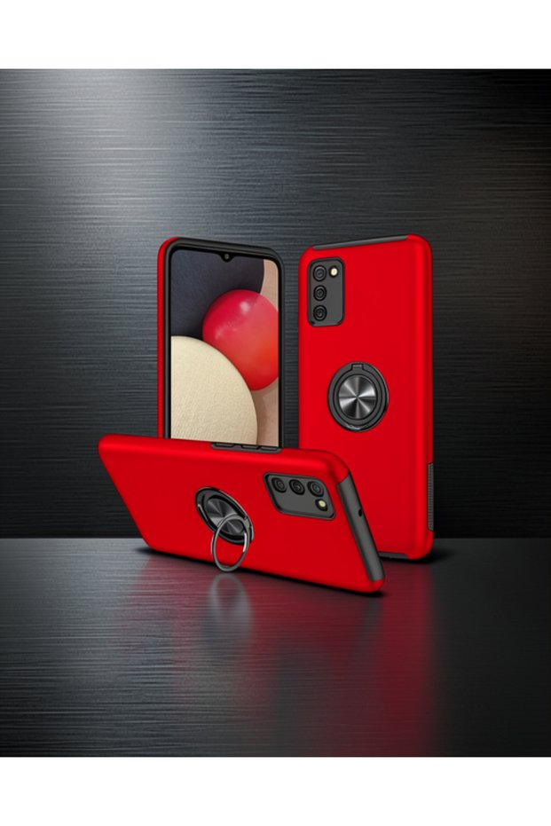 Samsung Galaxy A02S Case Elite Ring Cover - Red