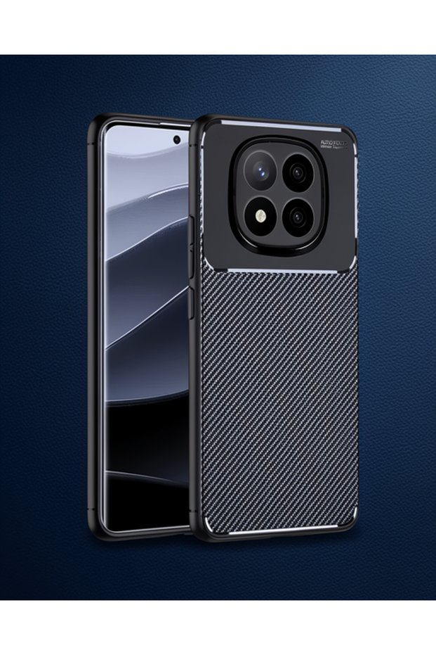 غطاء حماية لهاتف شاومي ريدمي نوت 14 برو 4G مع تركيز تلقائي وتصميم كربوني - أسود
