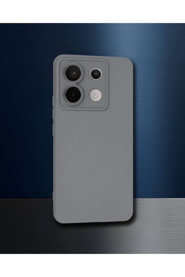 حافظة هاتف Xiaomi Redmi Note 13 Pro 5G من السيليكون المخملي الداخلي - رمادي