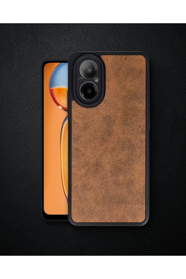 Realme 12 Lite Case Aras Leather Cover - Tan