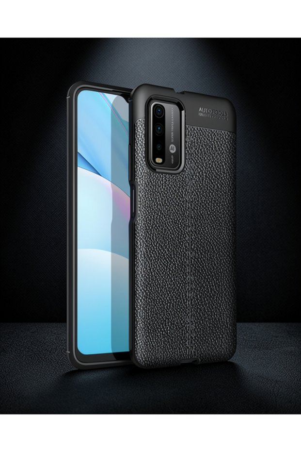 غطاء حماية بتصميم التركيز التلقائي لهاتف Xiaomi Redmi 9t - أسود