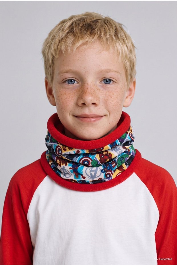 Marvel Comics Printed Fleece Neck Gaiter Scarf for Boys I2229A826Wn