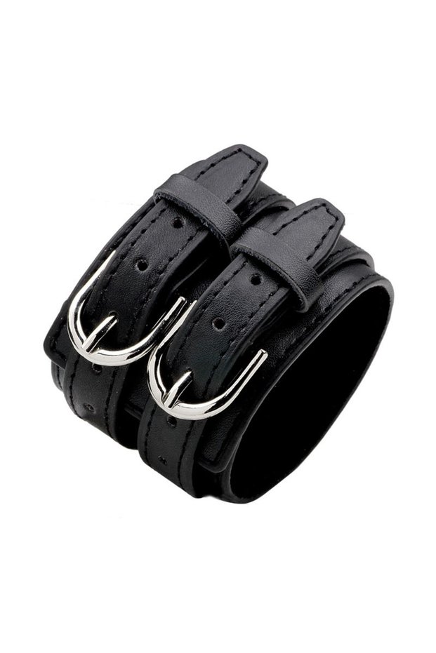 KR1015-2 Fashion Male Genuine Leather Bracelet Friendship Big Wide Bracelet for Men High Quality Buc