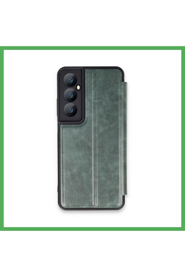 غطاء قلاب متوافق مع هاتف Realme C65 - أخضر داكن BEZOSS