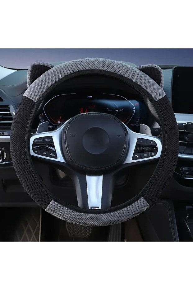 A2 Cartoon Cat Ears Car Steering Wheel Cover Anti-slip Suitable For A Variety Of Models Sweat-absorb
