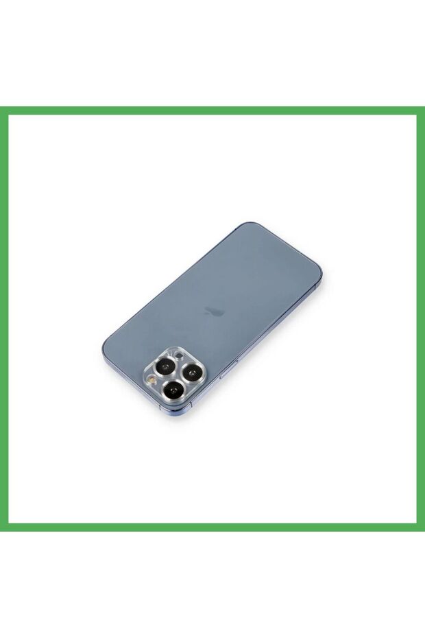 iPhone 12 Pro Compatible Metal Camera Lens Protection Glass - Silver Bezoss