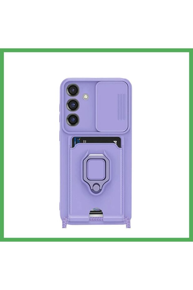 Samsung Galaxy S25 Plus Compatible Case Zuma Silicone with Business Card Holder and Ring - Lilac Bezoss