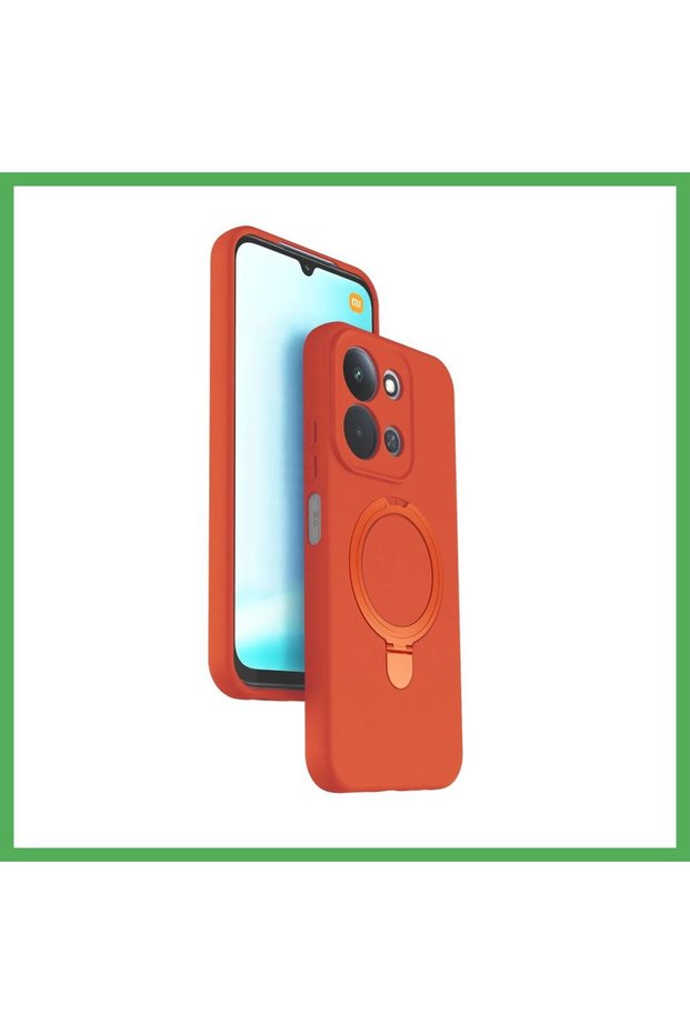Redmi 15C 4g Compatible Regal Magsafe Stand Cover - Orange Bezoss