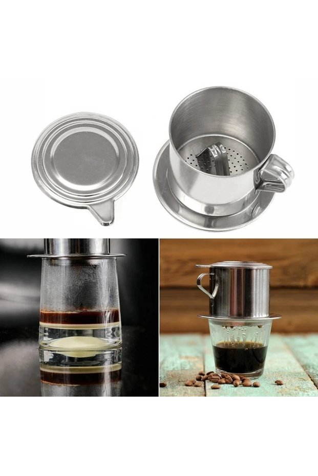 Vietnam Style Stainless Steel Coffee Drip Filter Maker Pot Infuse Cup Portable Home Office Travel Ca