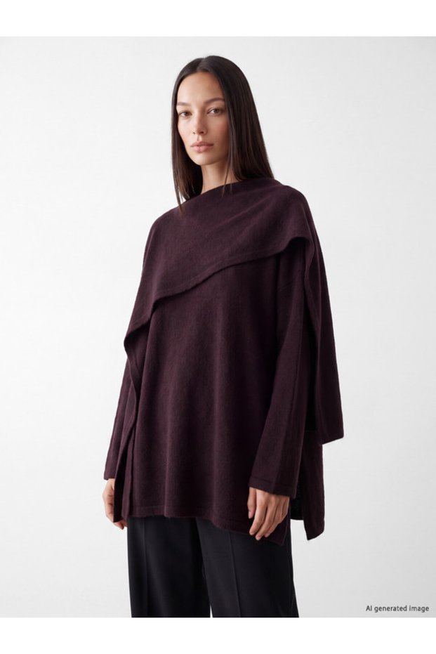 Rmz Gi̇yi̇m Farkiyla Scarf Loose Fit Women's Knitwear Sweater