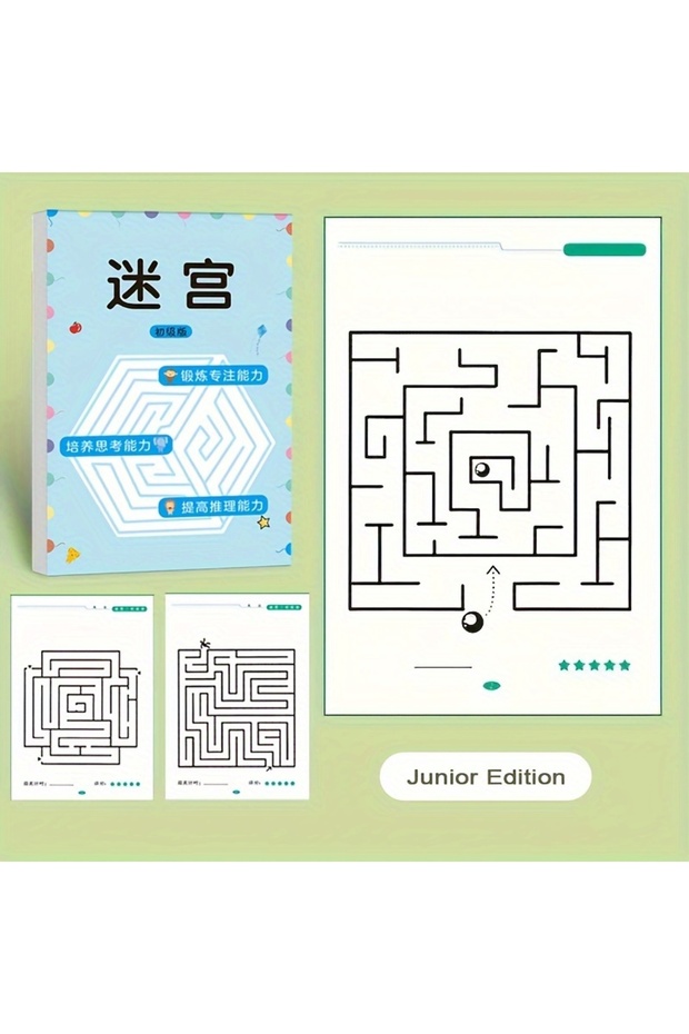 Chuji Maze Training Book for Improving Concentration, a Puzzle Game Designed to Enhance Students' Th
