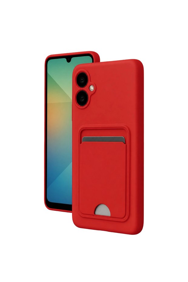 Samsung Galaxy A07 4g Kelvin Silicone with Business Card Holder - Red