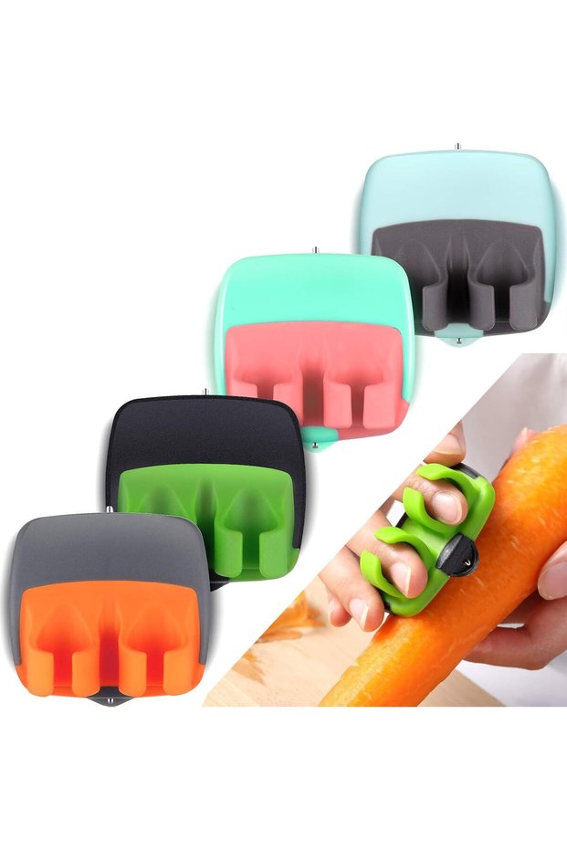 4 Pack Finger Peeler Vegetable Fruit Potato Kitchen,Assorted Colors