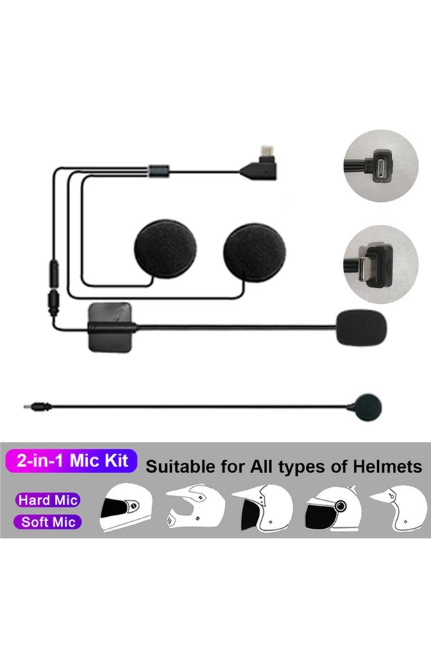 2-in-1 Microphone Helmet Bluetooth Headset Intercom Accessories Soft Hard 2-in-1 Microphone Full Hel