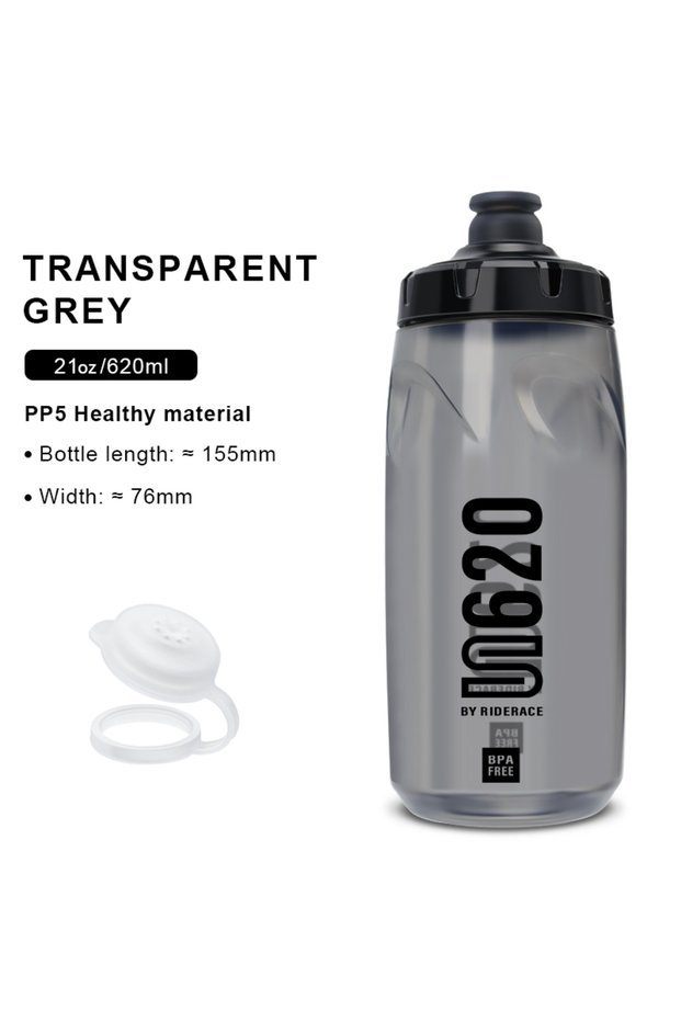 Grey RIDERACE Bicycle Kettle Portable Bike Cup Cycling Water Bottle 620ML PP5 BPA FREE Outdoor Runni
