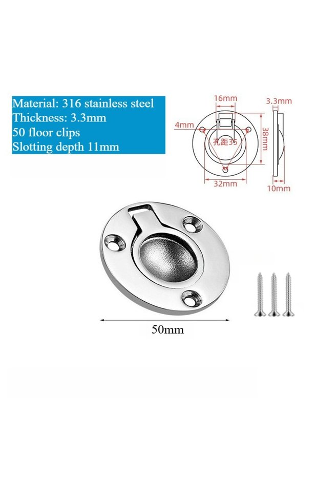 316ss 50mm 304 316 Stainless Steel Marine Recessed Deck Hatch Locker Flush Pull Handle Ring Door Kno