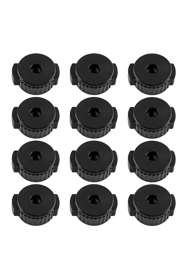 12Pcs Black Miwayer 6/12Pcs Quick Release Cymbal Nuts - 8mm Plastic Cymbal Nuts for Drum Kit, Anti-R