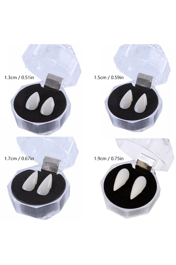 4 size teeth Vampire Teeth Fangs Dentures Props Halloween Costume Props False Teeth Solid Glue Dentu