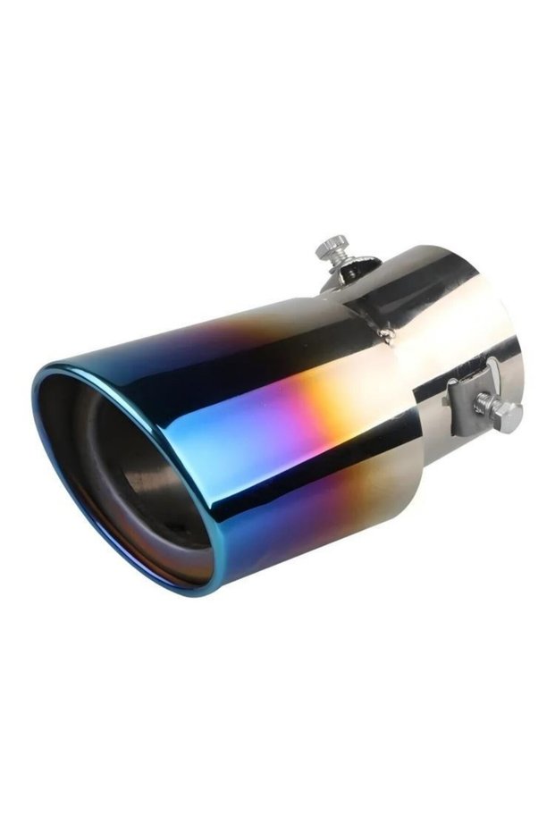 Burnt Blue Bent 2.5" Stainless Steel Chrome Trim Car Auto Exhaust Muffler Tip Pipe Rear Tail Throat