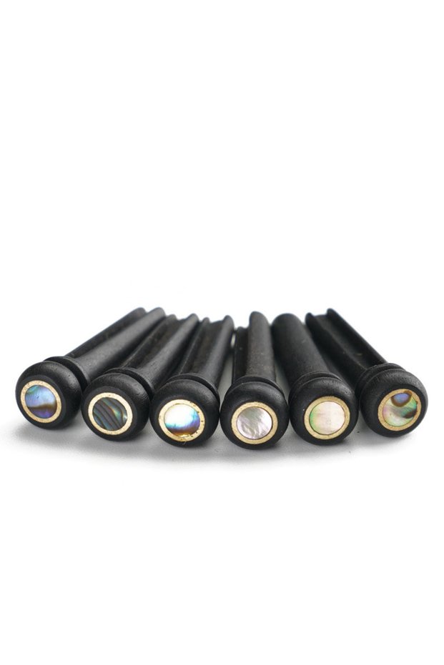 Ebony C 6pcs Acoustic Guitar Bridge Pins , Bovine bone bleached /primary colors/Ebony/Cocoapolo Wood