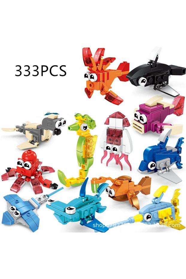 52098-12PCS Insect Animals Figures Set Mini Building Blocks Toy Assembly 3D Constructor Micro Bricks